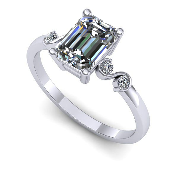 Inel logodna din aur alb cu diamant de laborator