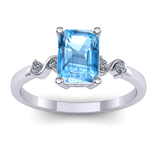 Inel de logodna cu topaz blue dreptunghiular