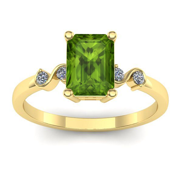 Inel cu peridot dreptunghiular