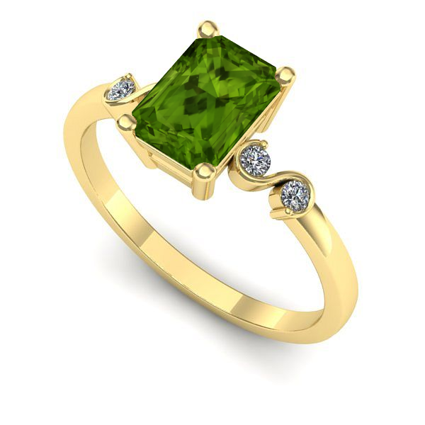 Inel din aur galben cu peridot
