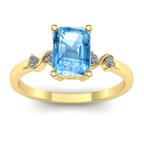 Inel cu topaz blue dreptunghiular