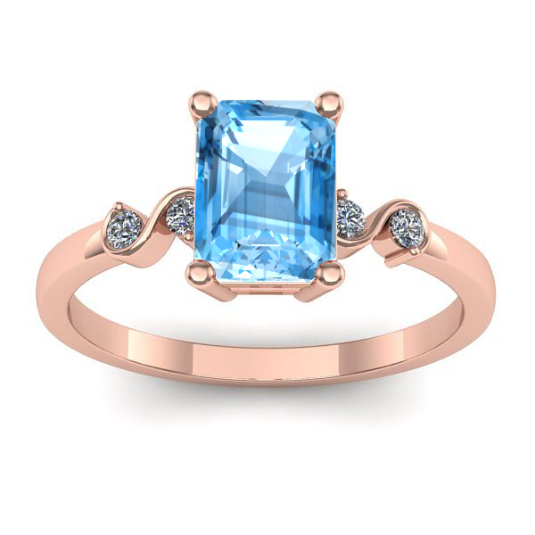 Inel cu topaz blue dreptunghiular