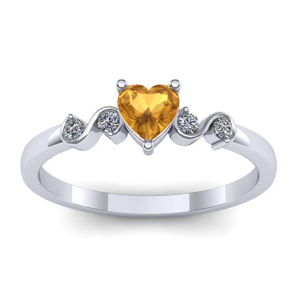Inel cu citrin inima