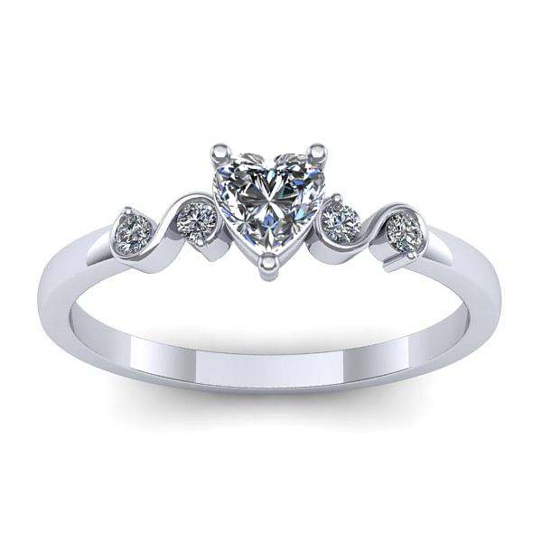 Inel cu diamant inima