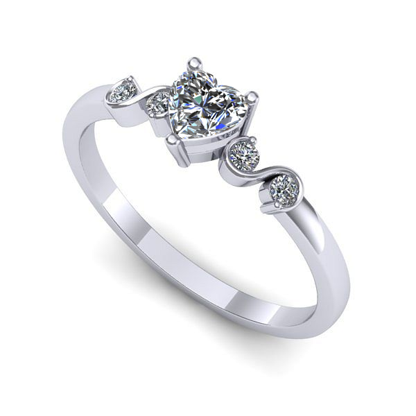 Inel logodna din aur alb cu diamant