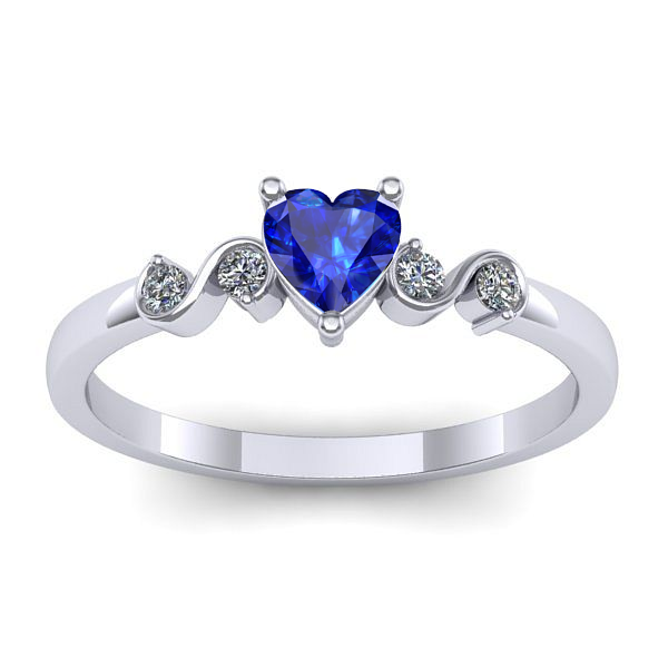 Inel de logodna cu safir inima
