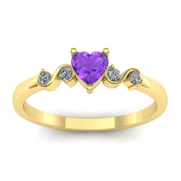Inel de logodna cu ametist inima