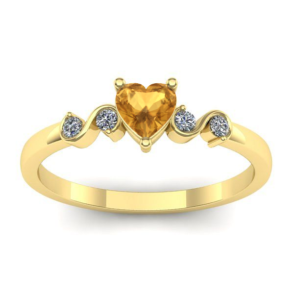 Inel cu citrin inima