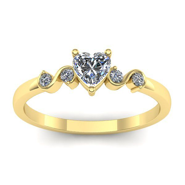 Inel logodna cu diamant inima