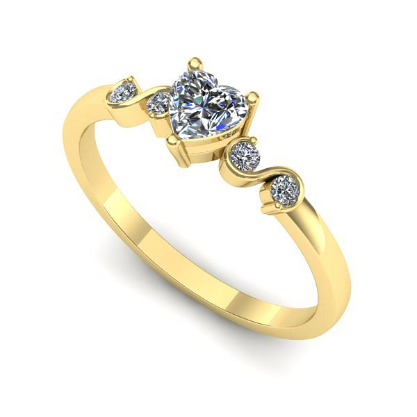 Inel logodna din aur galben cu diamant