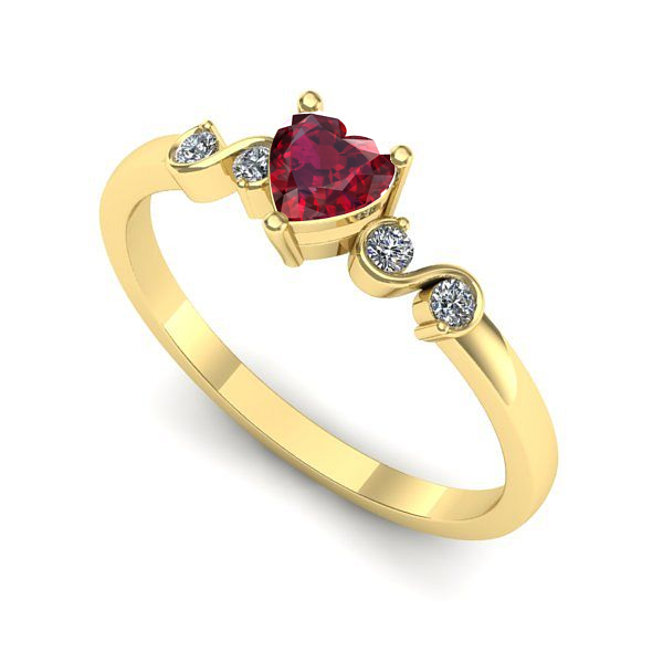 Inel din aur galben cu rubin