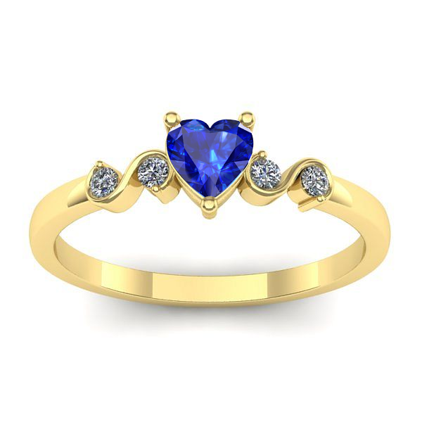 Inel de logodna cu safir inima