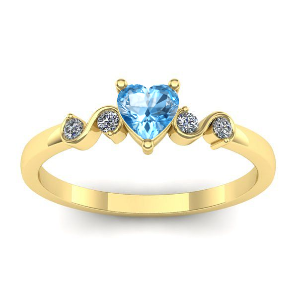 Inel de logodna cu topaz blue inima