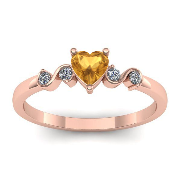 Inel cu citrin inima