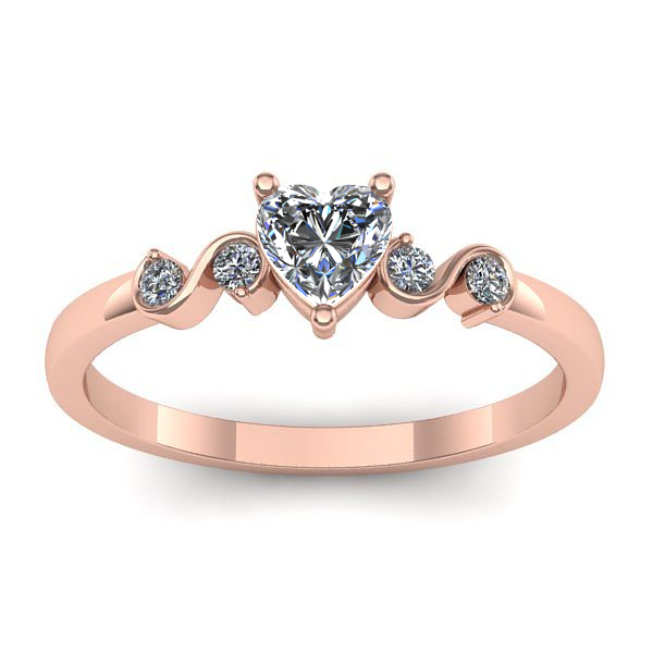 Inel de logodna cu diamant inima