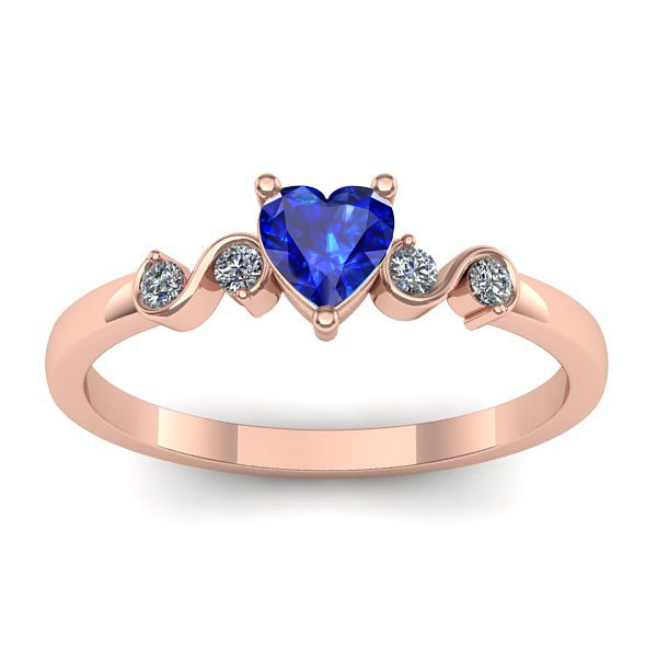 Inel de logodna cu safir inima