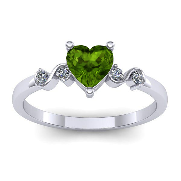 Inel cu peridot inima
