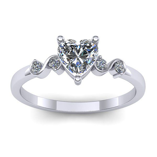 Inel cu diamant de laborator inima