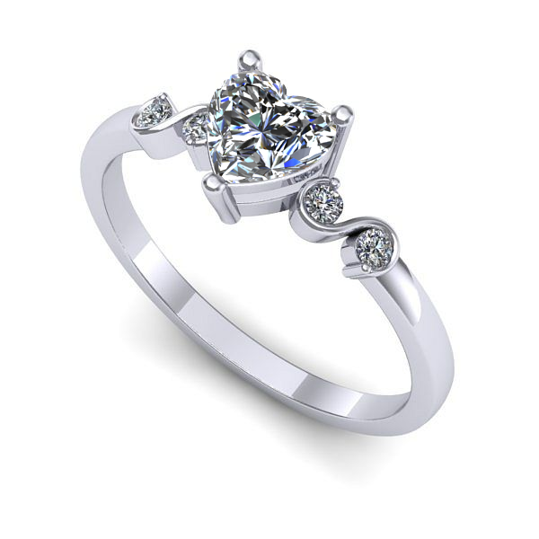 Inel de logodna din aur alb cu diamant de laborator