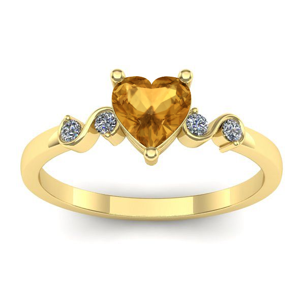 Inel de logodna cu citrin inima