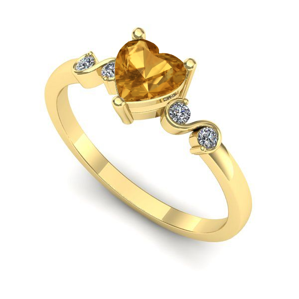 Inel din aur galben cu citrin
