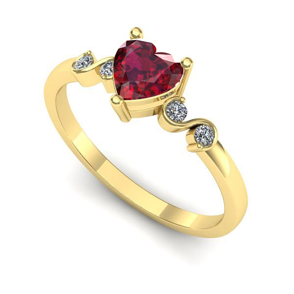 Inel din aur galben cu rubin