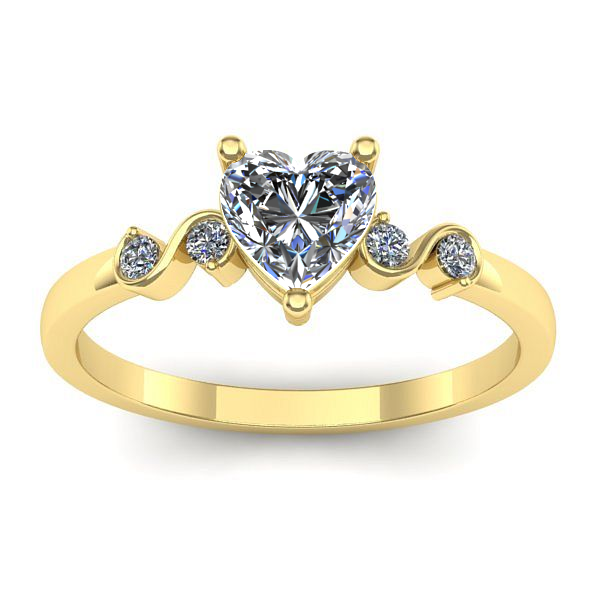 Inel cu safir alb inima