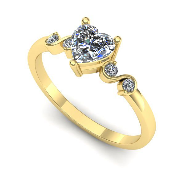 Inel din aur galben cu diamant de laborator