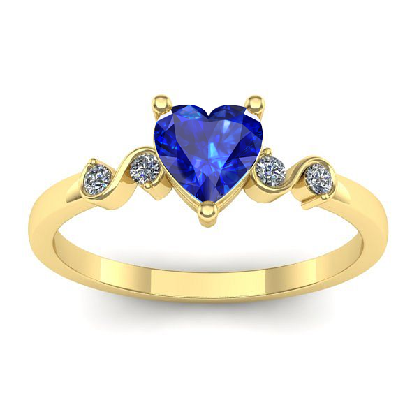 Inel de logodna cu safir inima