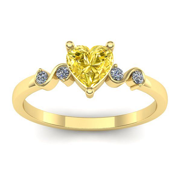 Inel logodna cu safir galben inima