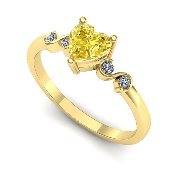 Inel din aur galben cu safir galben