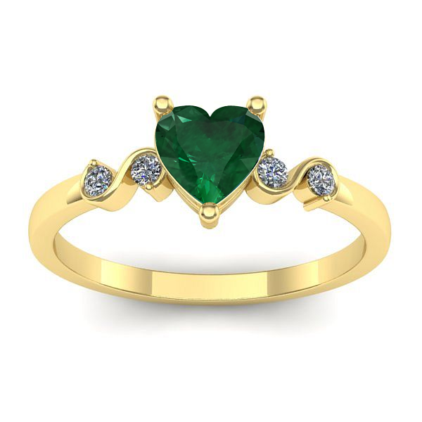 Inel cu smarald inima