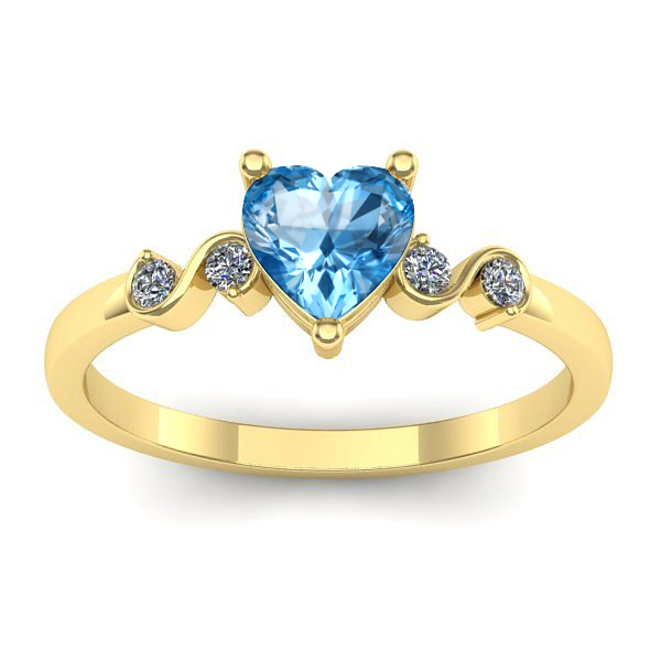 Inel de logodna cu topaz blue inima