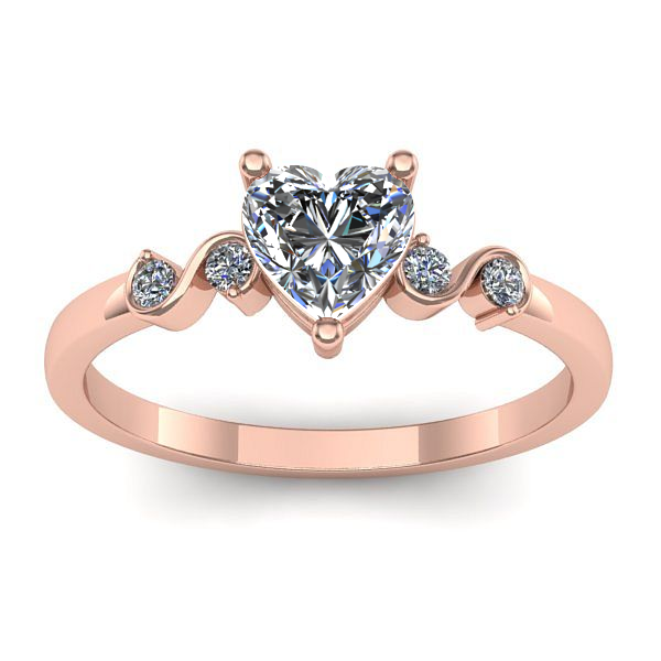 Inel de logodna cu diamant de laborator inima