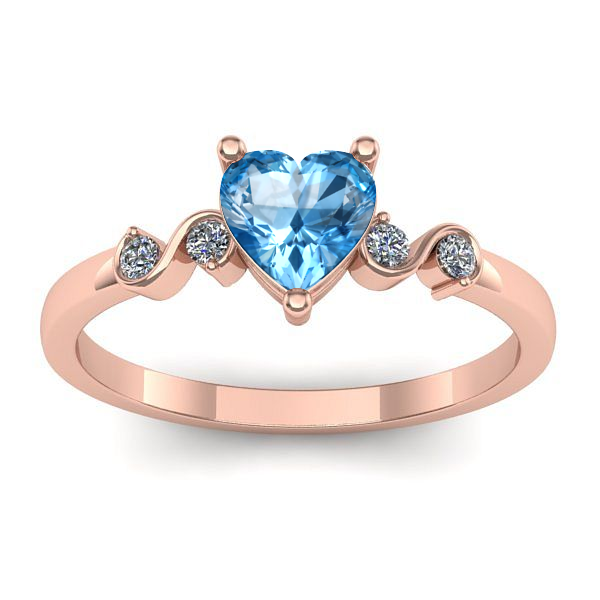 Inel logodna cu topaz blue inima