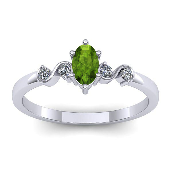 Inel cu peridot oval