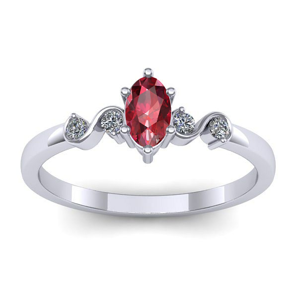 Inel de logodna cu rubin oval