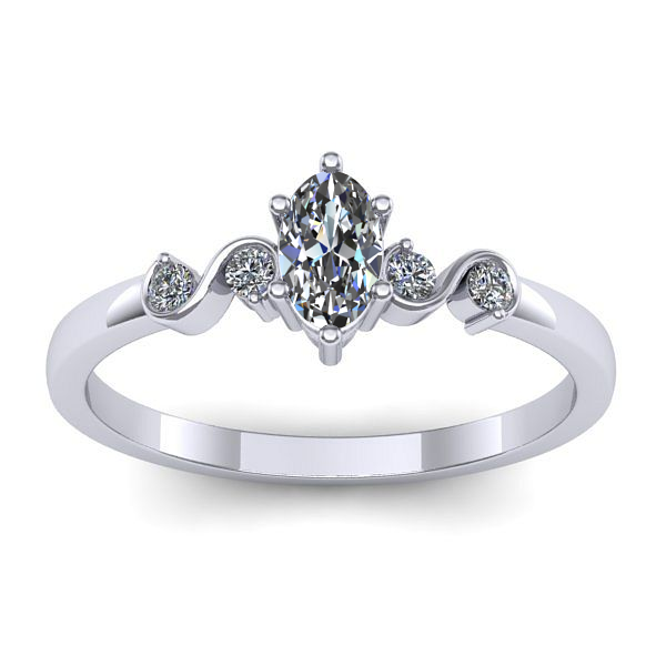 Inel logodna cu safir alb oval