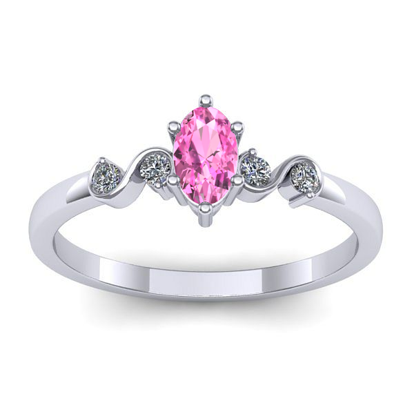 Inel cu safir roz oval