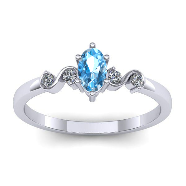 Inel de logodna cu topaz blue oval