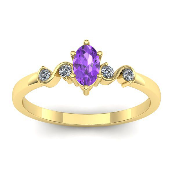 Inel de logodna cu ametist oval
