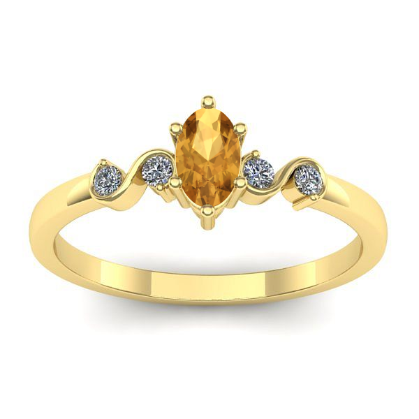 Inel de logodna cu citrin oval