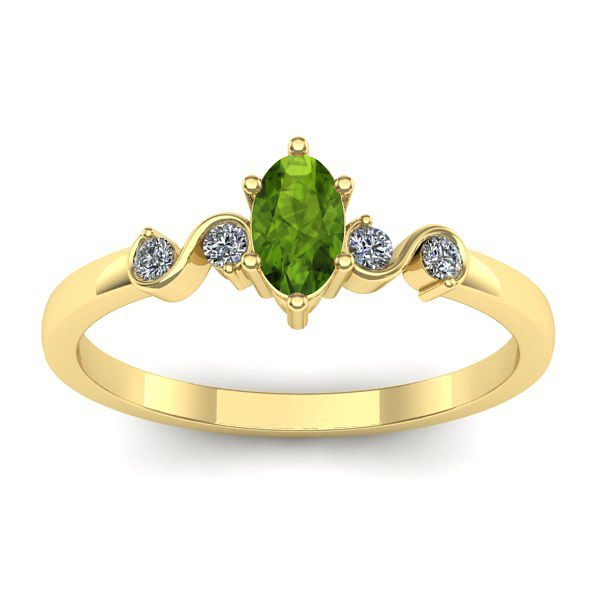 Inel logodna cu peridot oval