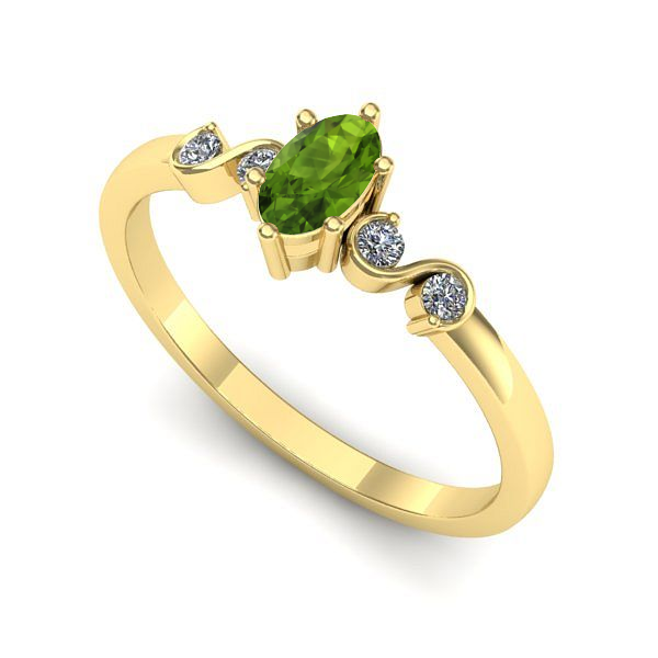 Inel din aur galben cu peridot