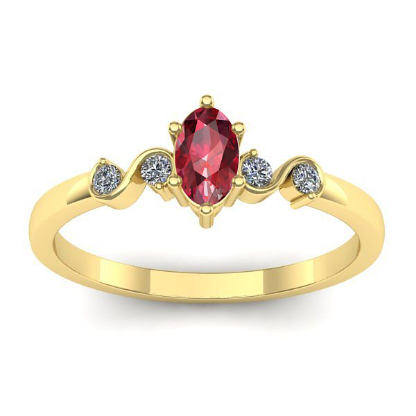 Inel logodna cu rubin oval