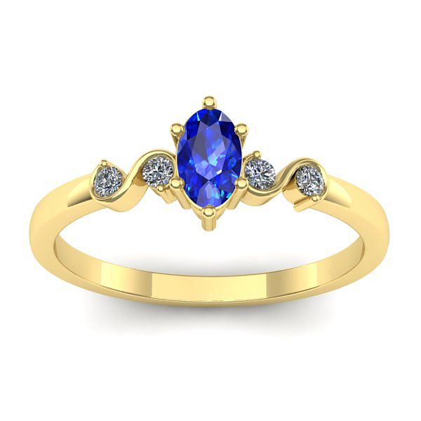 Inel cu safir oval