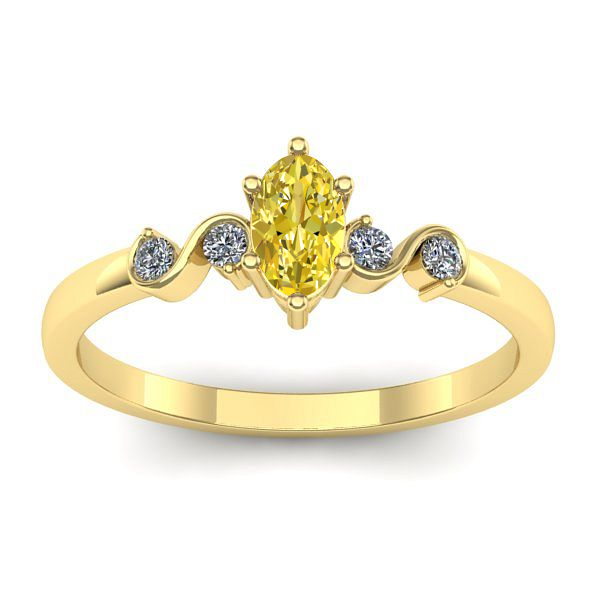 Inel cu safir galben oval