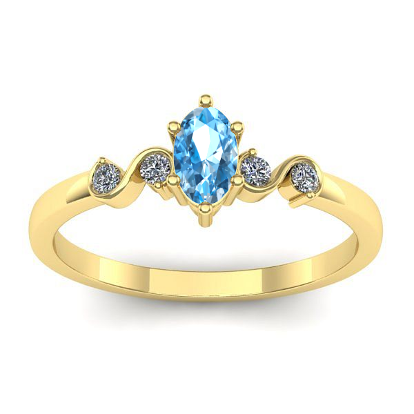 Inel cu topaz blue oval