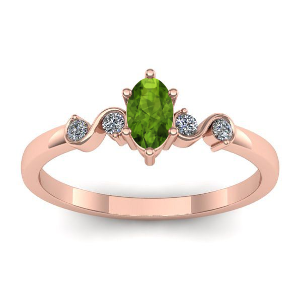 Inel cu peridot oval