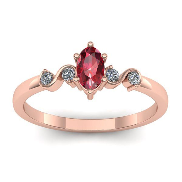 Inel cu rubin oval